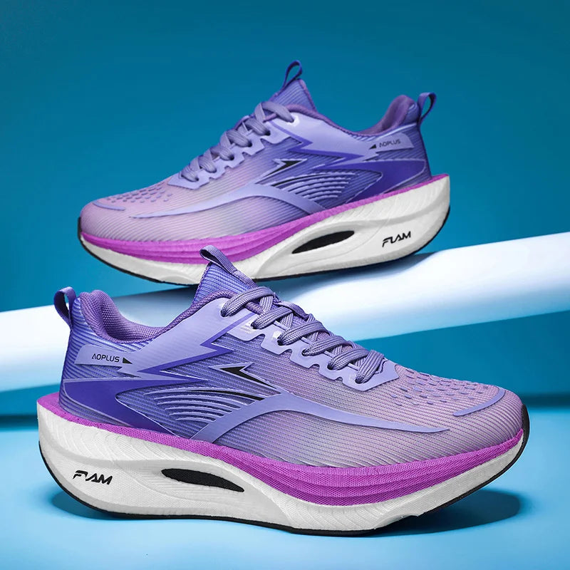 Tênis Esportivos Unissex com Placa de Carbono para Caminhada e Corrida, Sneakers com Amortecimento para Maratona e Treinamento para Homens e Mulheres