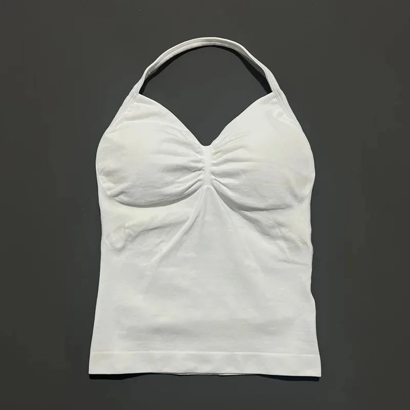 Sutiã Esportivo Sexy Feminino - Design Costas Abertas, Tecido Respirável e Elástico para Yoga - Roupa Ativa Elegante