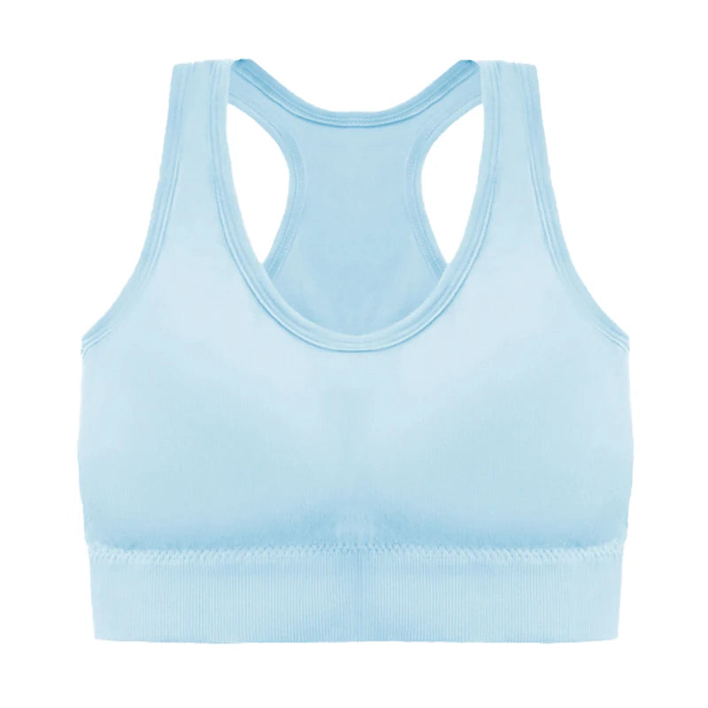 Sutiã esportivo sem costura, Top push up respirável à prova de choque feminino curto,Lingerie feminina,Poliéster,Respirável