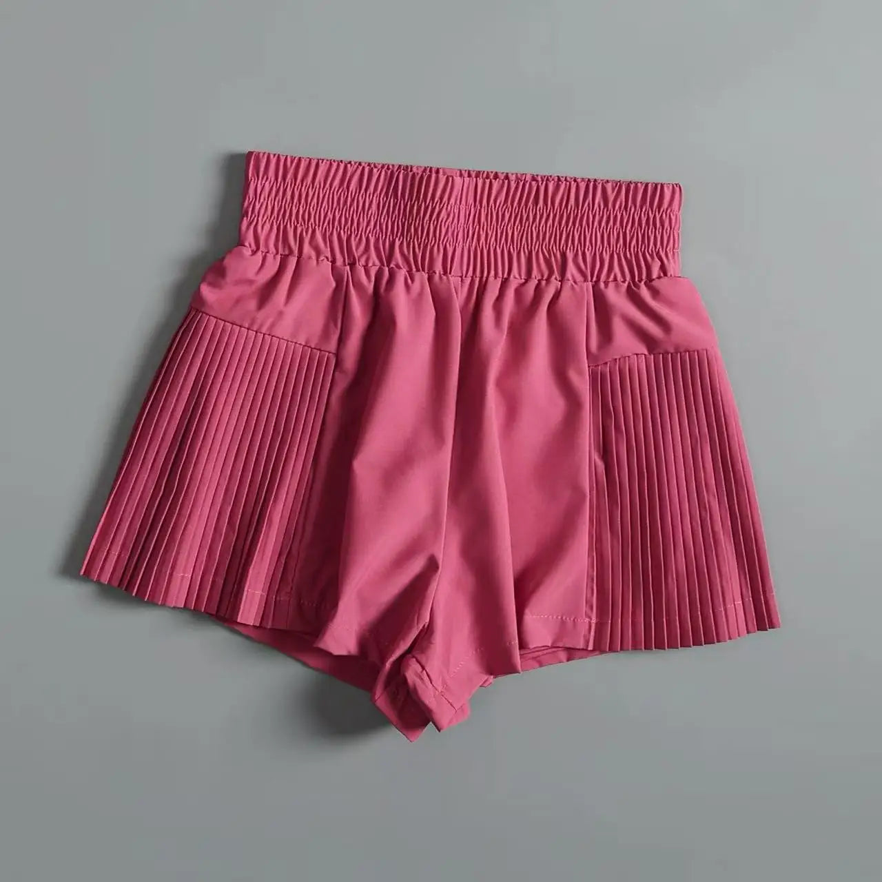 Shorts esportivos femininos com bolsos, shorts de secagem rápida, cintura alta, imitação de duas peças, calças de ioga, shorts para corrida e fitness, verão
