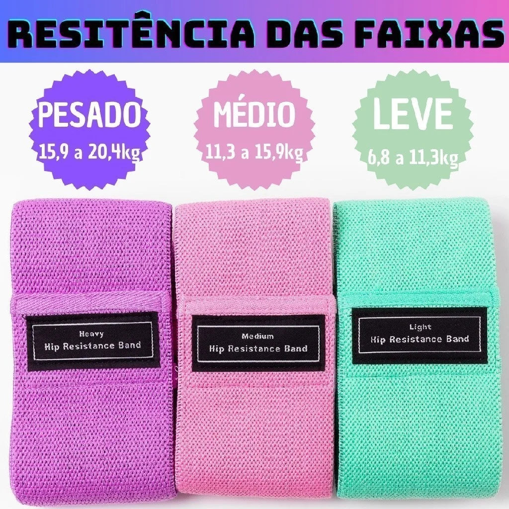 Kit 3 Faixas Elásticas De Exercício Hip Resistance Bands Para Malhar em Casa Prático Conveniente Frete grátis