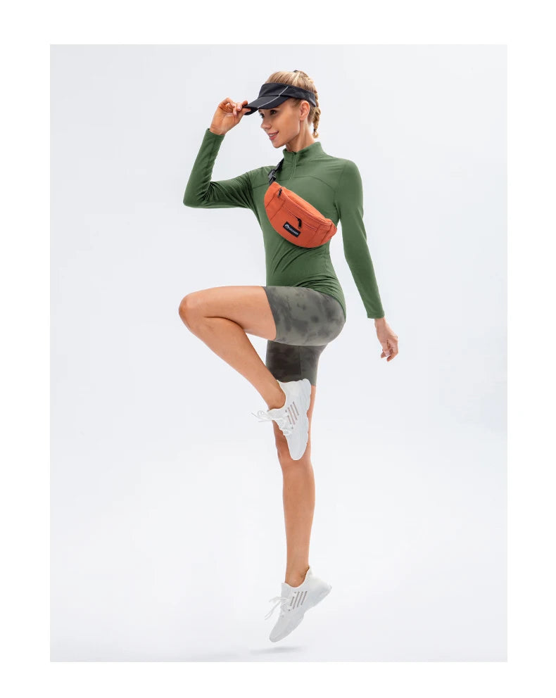 Yoga topos feminino outono inverno manga longa correndo esportes topo com zíper gola de fitness ao ar livre caminhadas bicicleta esporte camisa mais veludo