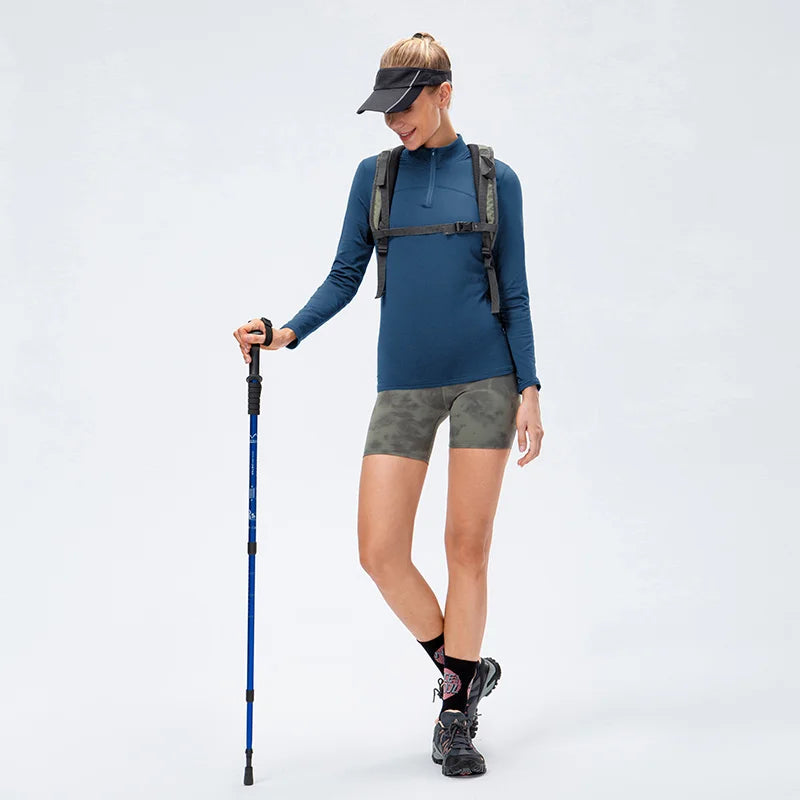 Yoga topos feminino outono inverno manga longa correndo esportes topo com zíper gola de fitness ao ar livre caminhadas bicicleta esporte camisa mais veludo