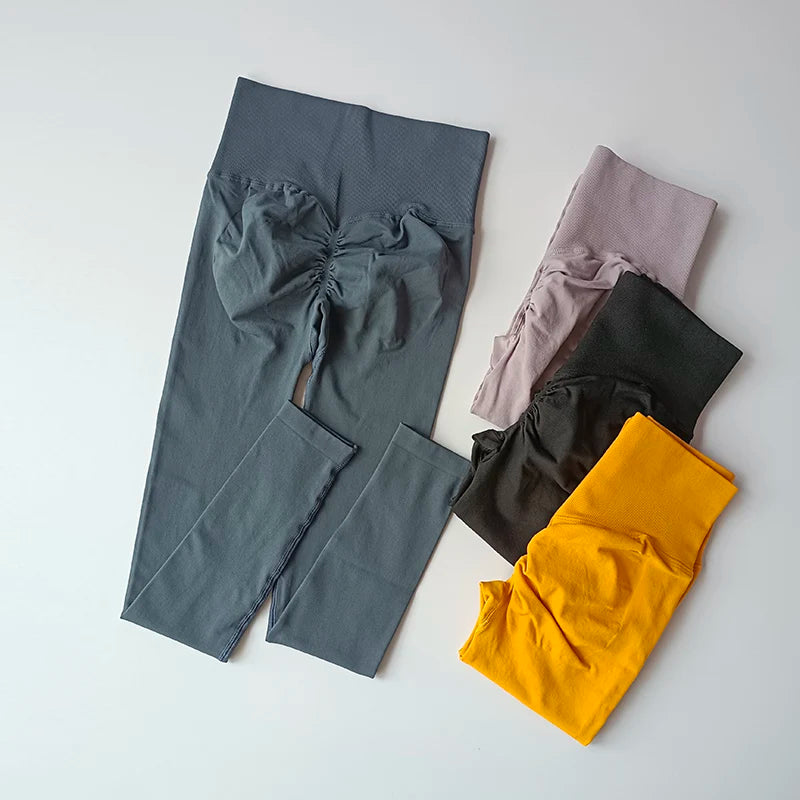 Cintura alta yoga leggings mulheres sem costura push up esporte leggings fitness correndo hip lift calças de yoga altamente elástico ginásio leggings