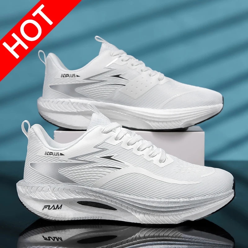 Tênis Esportivos Unissex com Placa de Carbono para Caminhada e Corrida, Sneakers com Amortecimento para Maratona e Treinamento para Homens e Mulheres