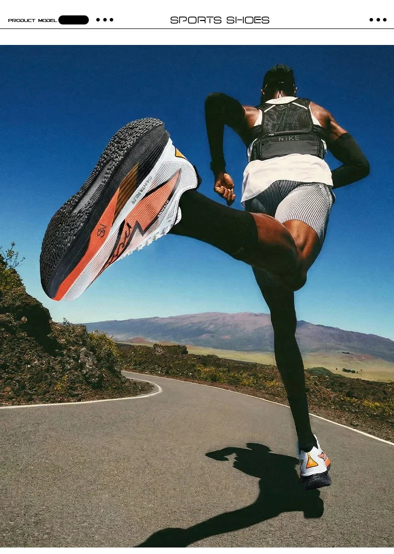 Tênis de Corrida com Placa de Carbono para Maratona, Especializado em Esportes, Respirável, Leve, Confortável para Mulheres, Sneakers Chunta