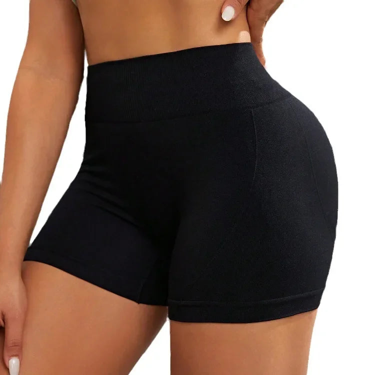 Shorts femininos de treino de cintura alta, calças curtas de ioga