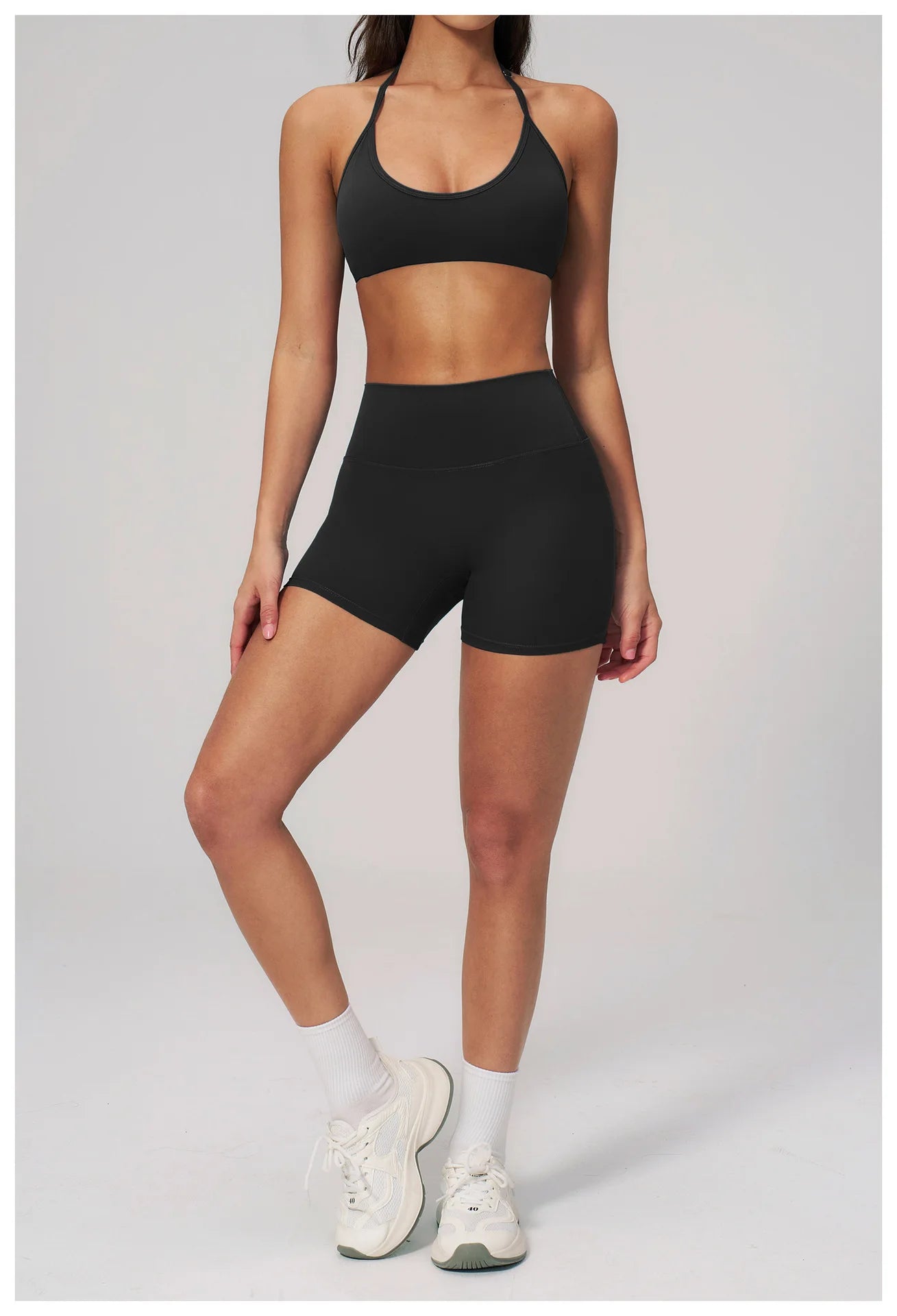 Conjunto de Yoga 2 Peças Feminino: Roupa Esportiva para Pilates, Fitness e Treino de Academia - Top Esportivo e Leggings