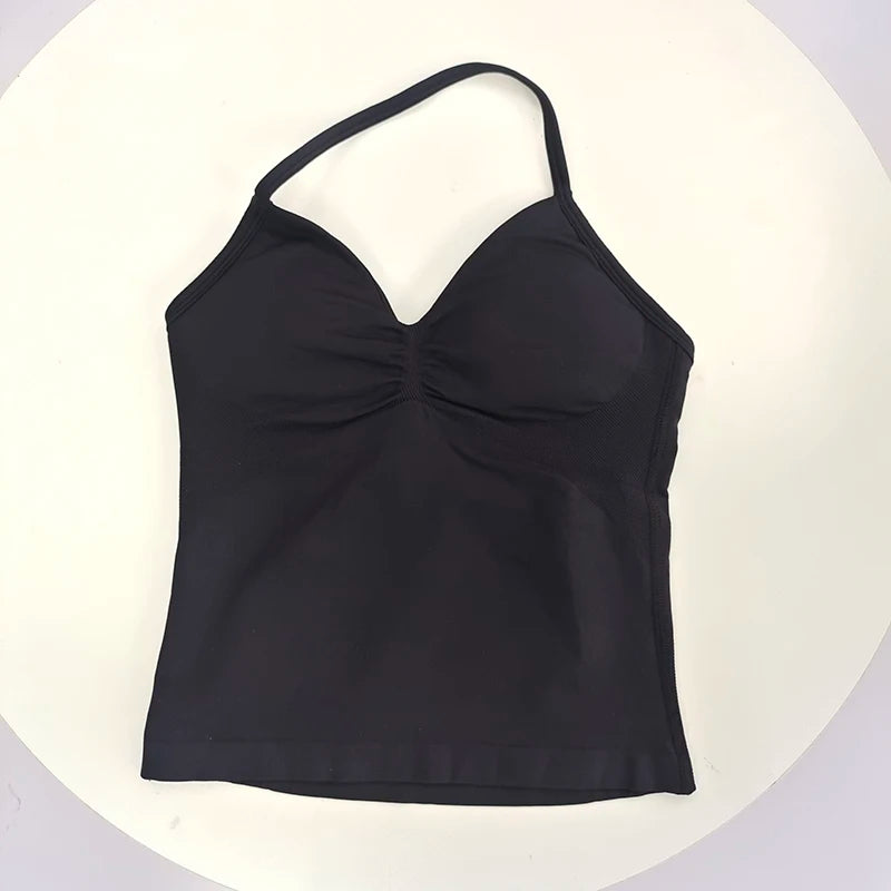 Sutiã Esportivo Sexy Feminino - Design Costas Abertas, Tecido Respirável e Elástico para Yoga - Roupa Ativa Elegante