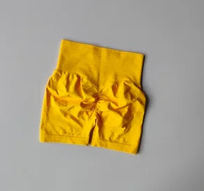 Pêssego hip levantamento esportes shorts feminino cintura alta e aperto de cintura emagrecimento correndo hip velocidade secagem três pontos calças apertadas