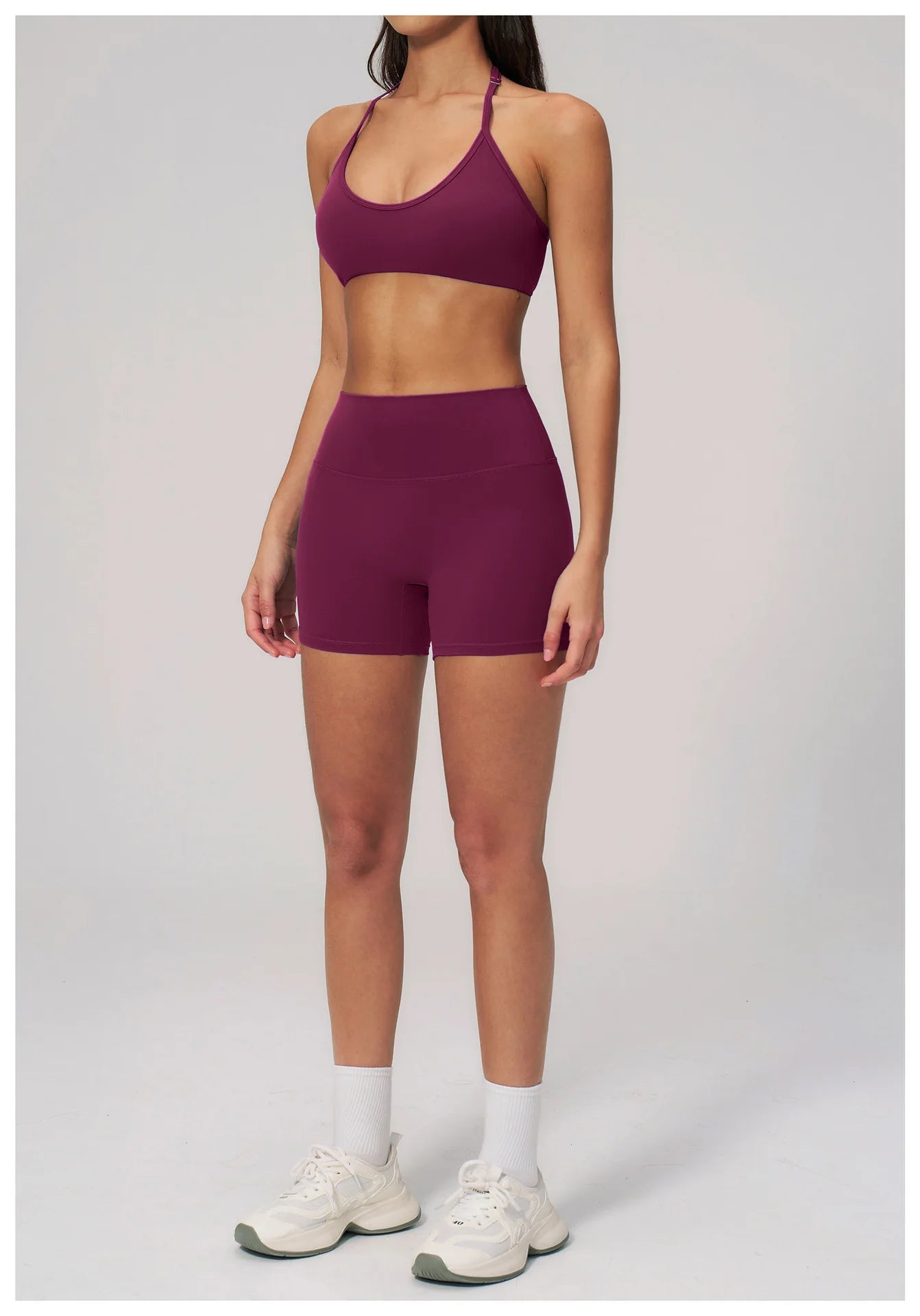 Conjunto de Yoga 2 Peças Feminino: Roupa Esportiva para Pilates, Fitness e Treino de Academia - Top Esportivo e Leggings