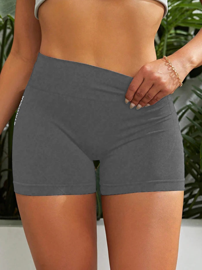 Shorts femininos de treino de cintura alta, calças curtas de ioga