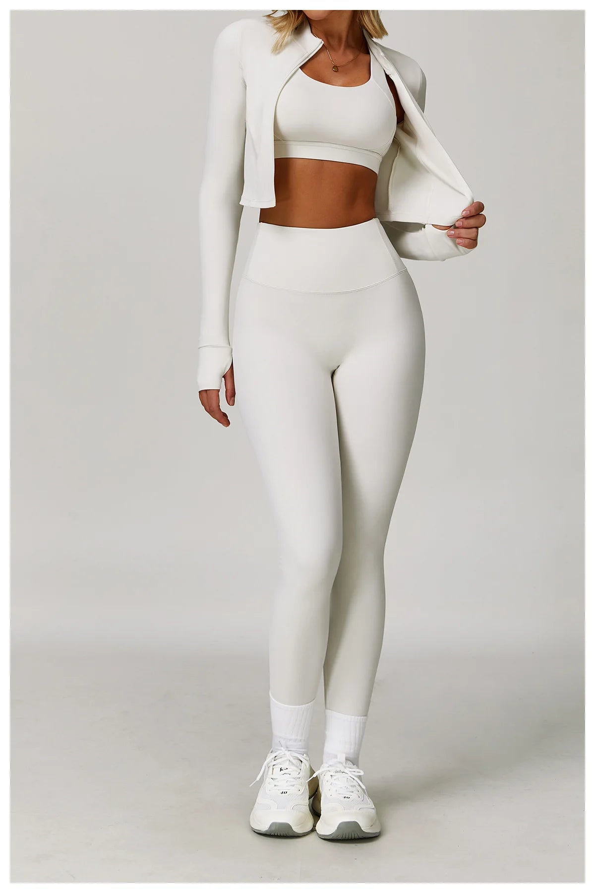 3 pçs conjunto de yoga roupas de ginásio 2 pçs roupas esportivas femininas ternos de yoga conjunto de fitness treino feminino jaqueta esportiva manga longa ginásio legging