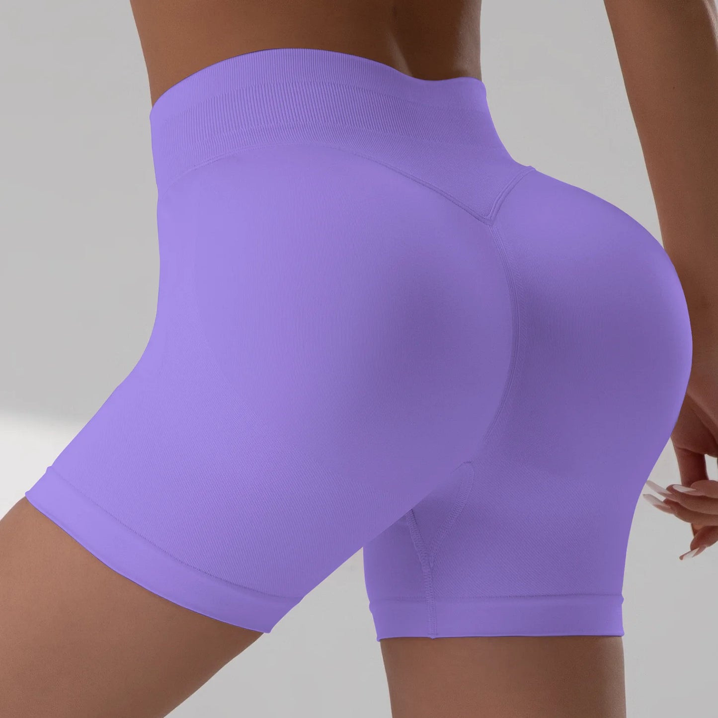 Shorts de Academia Feminino Verão Sem Costura Sexy para Fitness e Esportes, Cintura Baixa para Academia