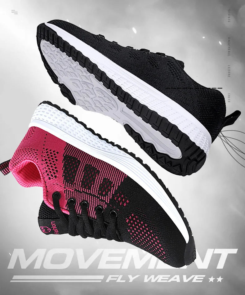 Mulheres sapatos esportivos moda plataforma tênis senhoras primavera verão apartamentos tênis de corrida para mulher sapatos casuais malha jogging tênis