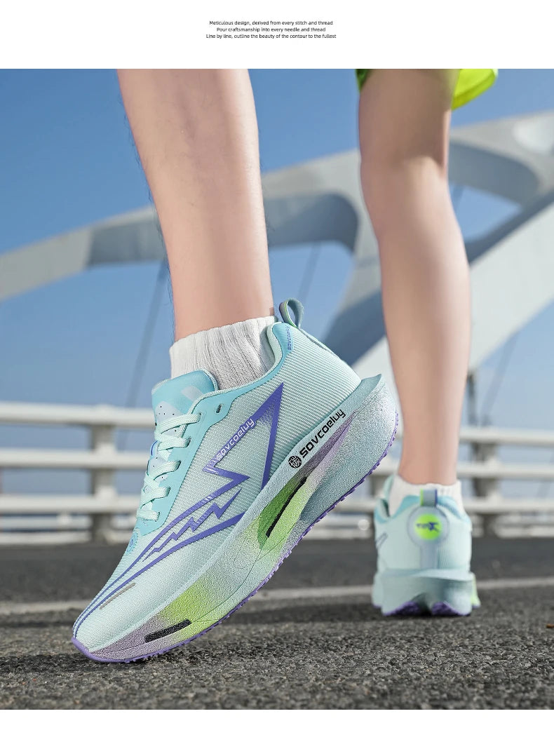 Novos Tênis de Corrida com Placa de Carbono, Especializados para Maratona, Respiráveis e Leves, Confortáveis para Mulheres, Tênis de Lazer Chunta