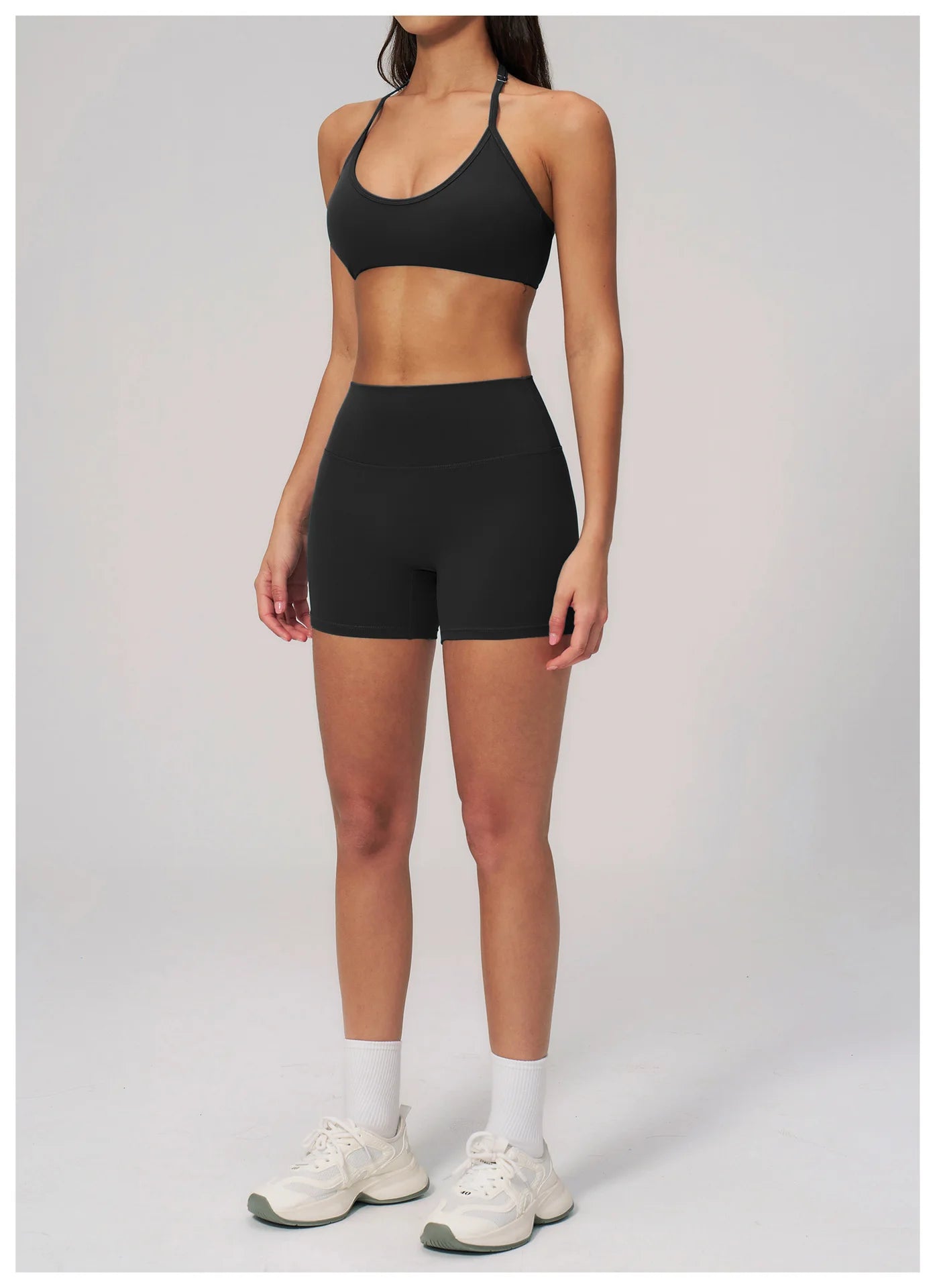 Conjunto de Yoga 2 Peças Feminino: Roupa Esportiva para Pilates, Fitness e Treino de Academia - Top Esportivo e Leggings