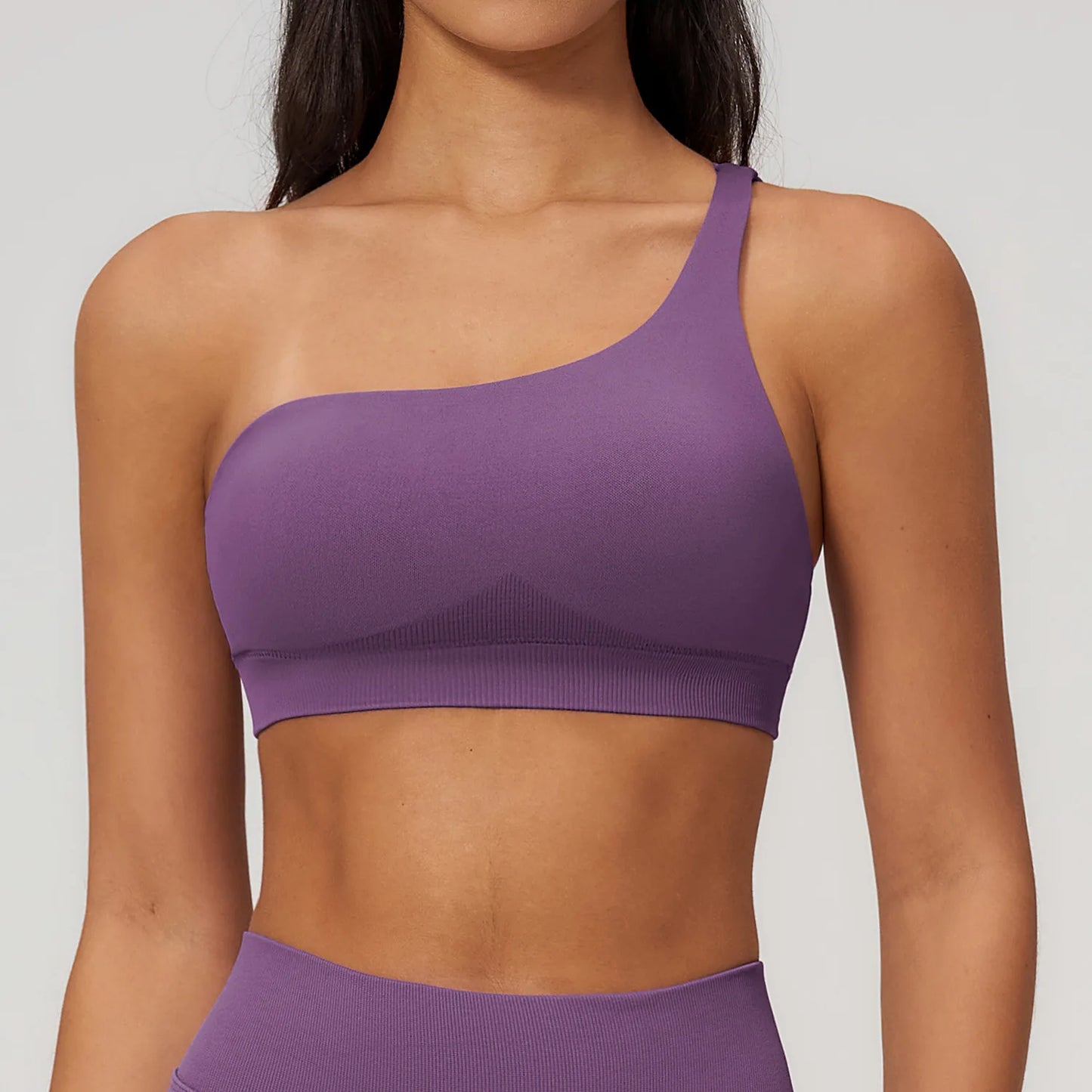 Sutiã Esportivo Sem Costura Feminino para Academia, Roupa Íntima Esportiva Feminina Respirável, Antichoque, com Alça Oblíqua, para Treino, Fitness e Yoga