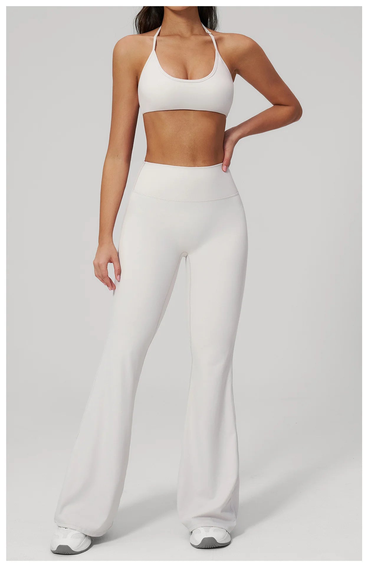 Conjunto de Yoga 2 Peças Feminino: Roupa Esportiva para Pilates, Fitness e Treino de Academia - Top Esportivo e Leggings
