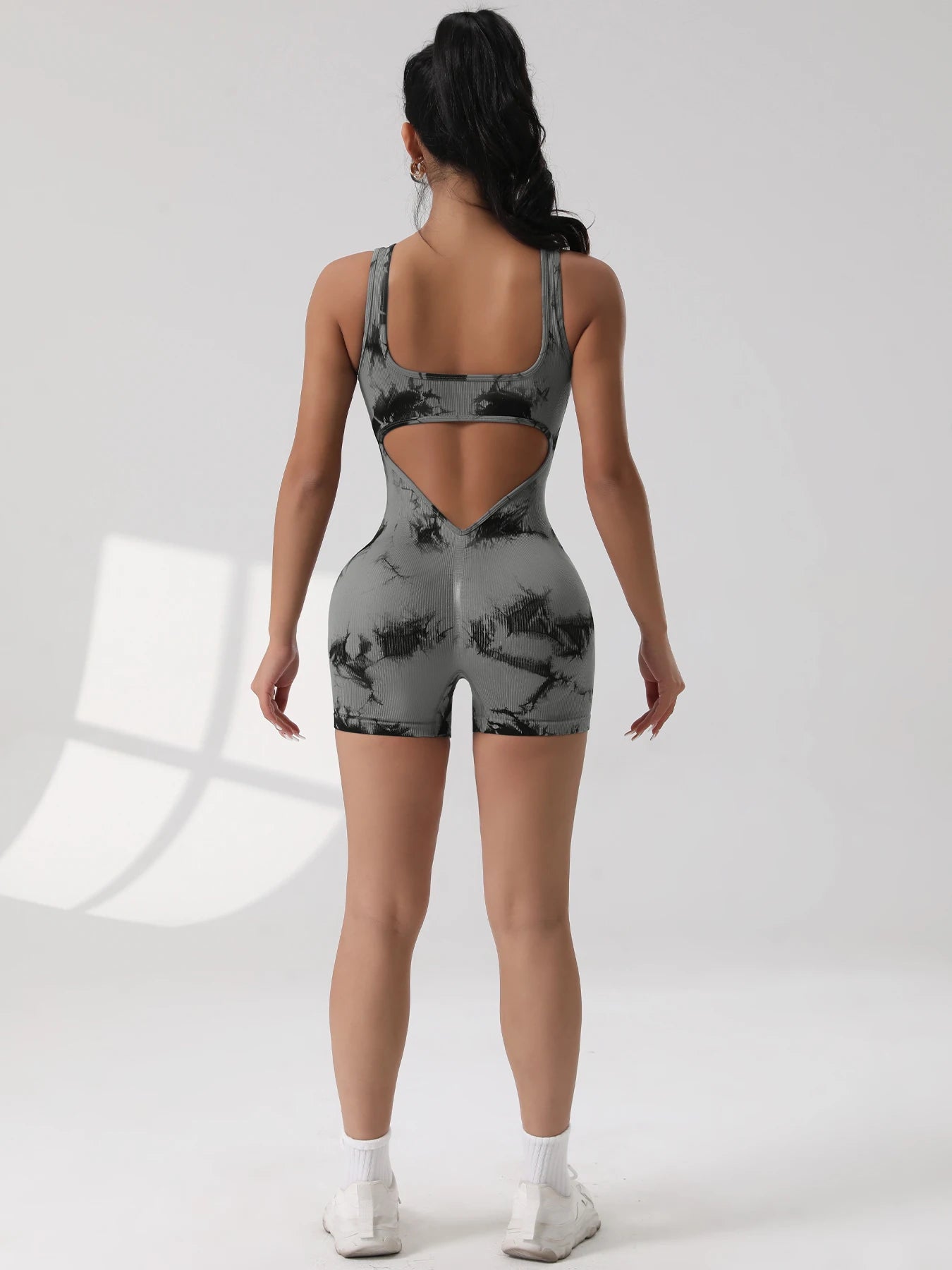 1 pçs gravata morrer linda volta yoga terno estiramento bunda-levantamento esportes macacão respirável rosqueado feminino bodysuit sem almofada