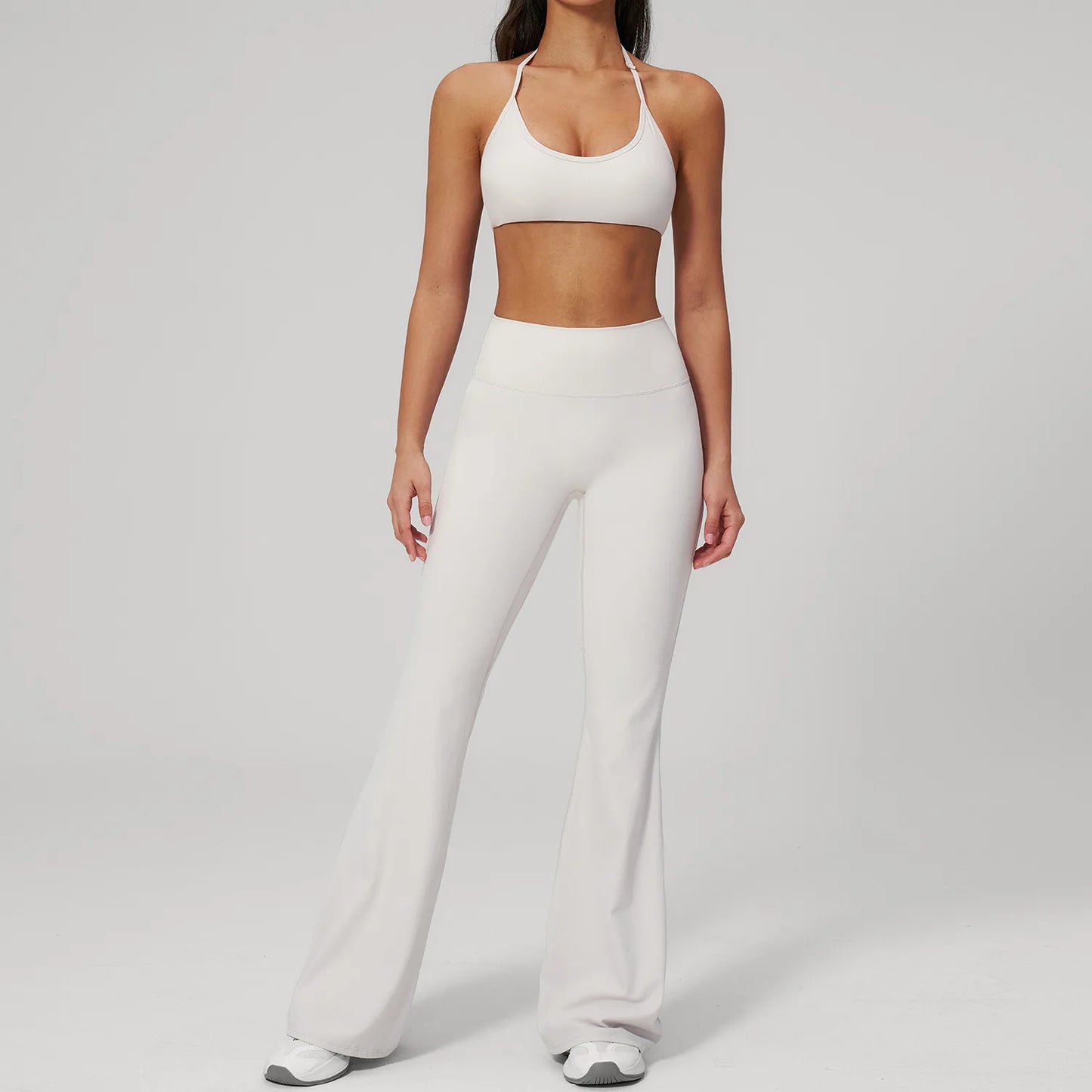 Conjunto de Yoga 2 Peças Feminino: Roupa Esportiva para Pilates, Fitness e Treino de Academia - Top Esportivo e Leggings