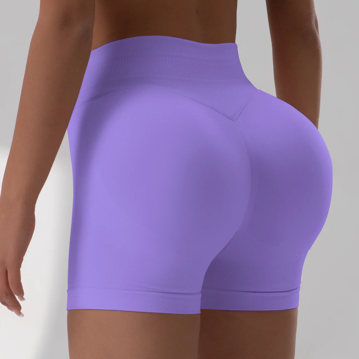 Shorts de Academia Feminino Verão Sem Costura Sexy para Fitness e Esportes, Cintura Baixa para Academia