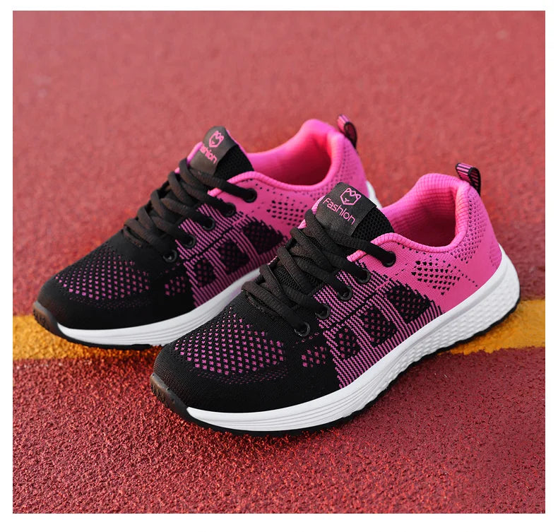 Mulheres sapatos esportivos moda plataforma tênis senhoras primavera verão apartamentos tênis de corrida para mulher sapatos casuais malha jogging tênis