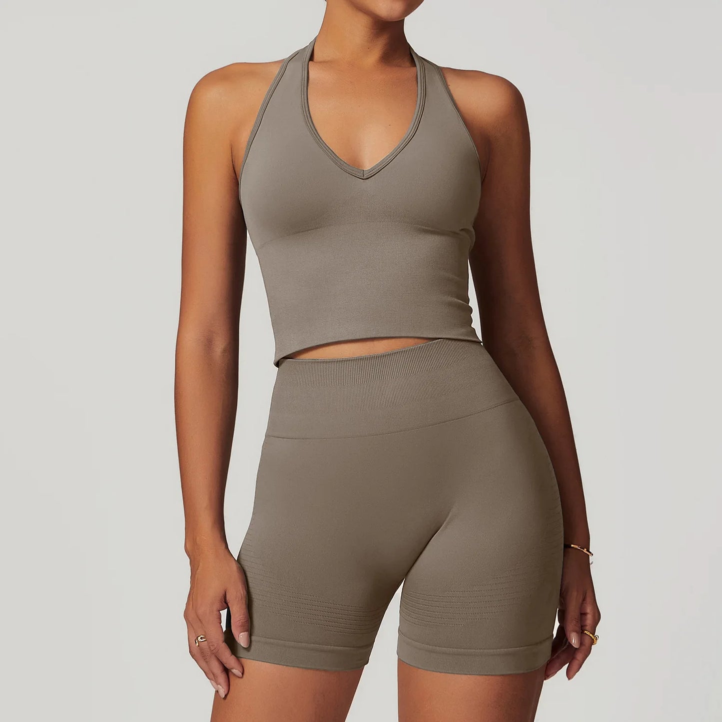Conjunto de ginástica sem costura roupas de treino 2/3 pçs conjunto de yoga feminino leggings de fitness sutiã esportivo atlético manga longa terno de yoga