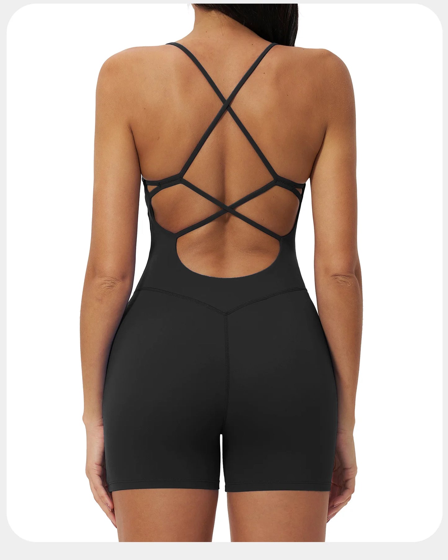 Macacão de Yoga Feminino com Alças Cruzadas nas Costas, Roupas de Treino para Mulheres, Bodysuits Esportivos de Uma Peça
