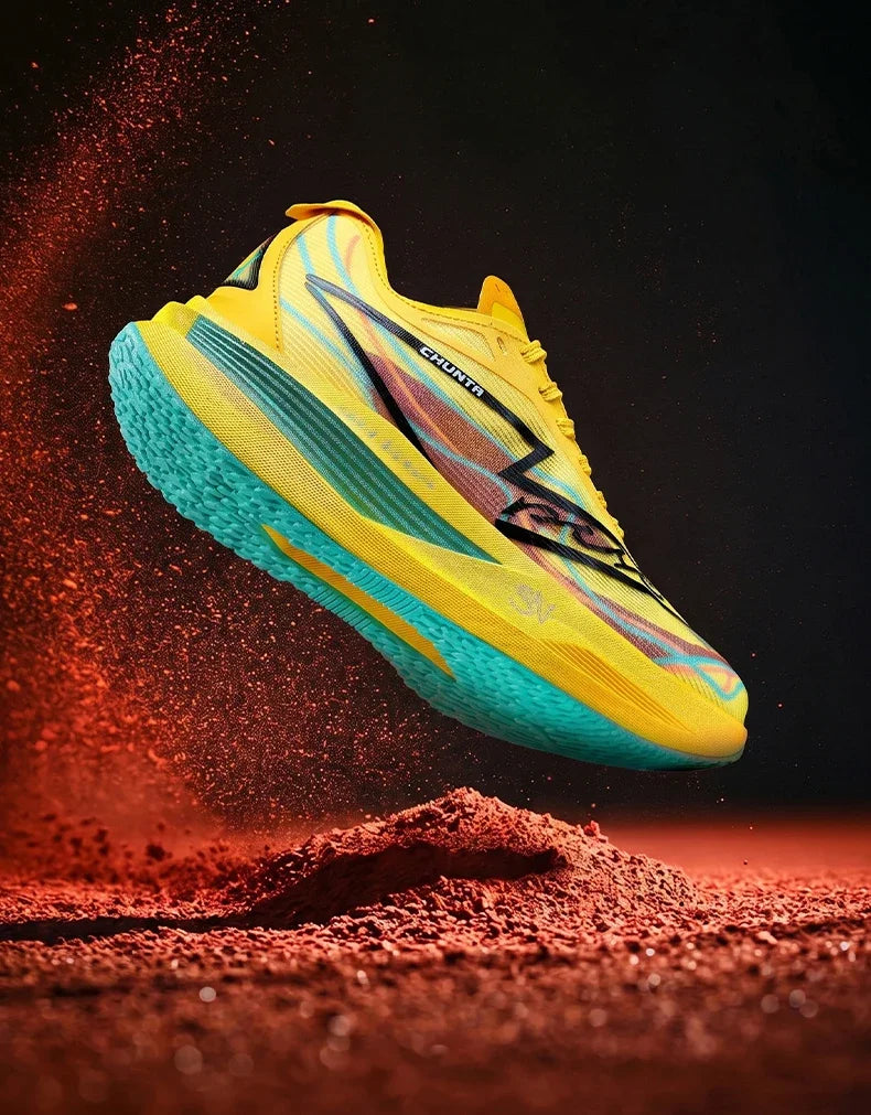 Tênis de Corrida com Placa de Carbono para Maratona, Especializado em Esportes, Respirável, Leve, Confortável para Mulheres, Sneakers Chunta