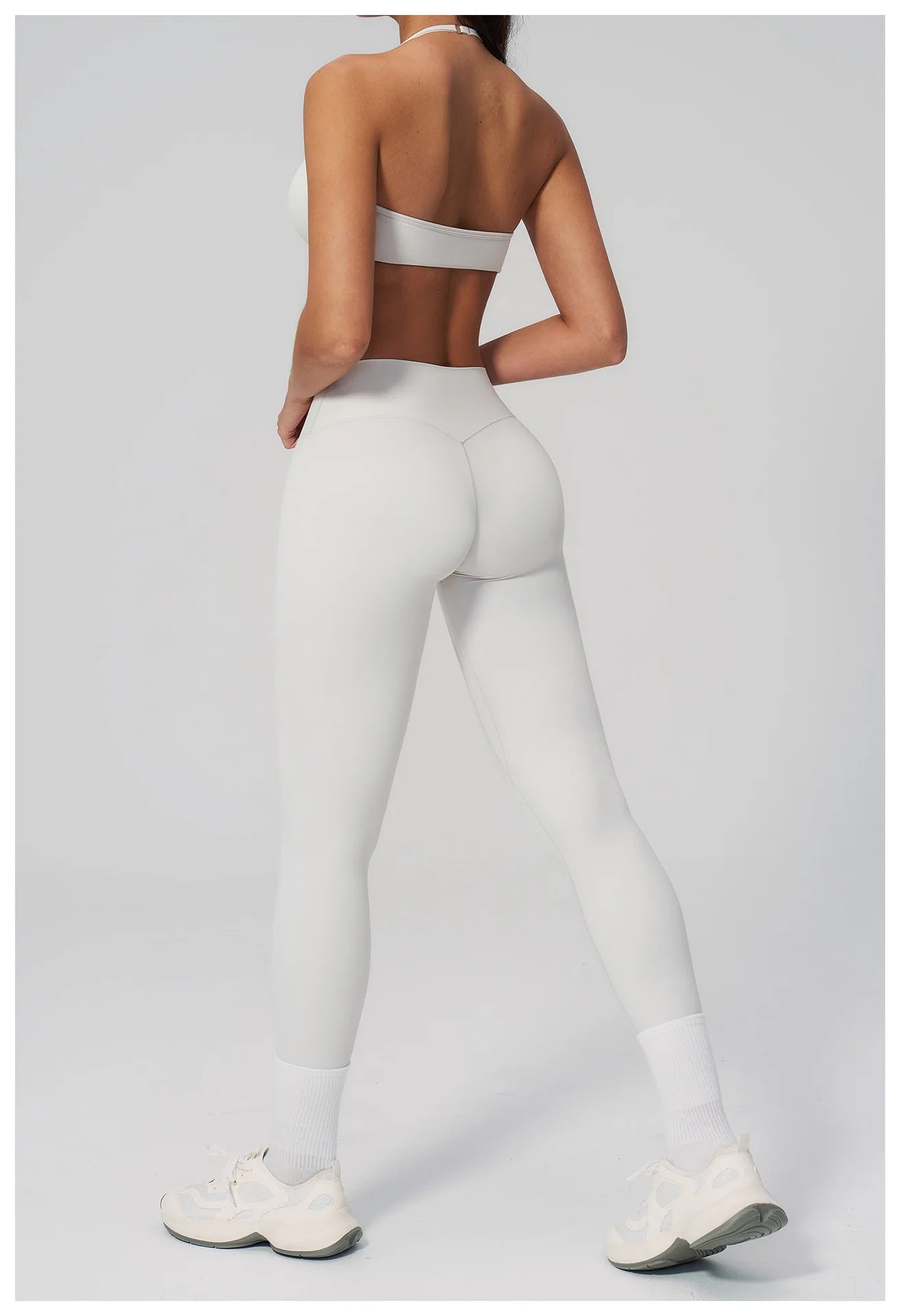 Conjunto de Yoga 2 Peças Feminino: Roupa Esportiva para Pilates, Fitness e Treino de Academia - Top Esportivo e Leggings