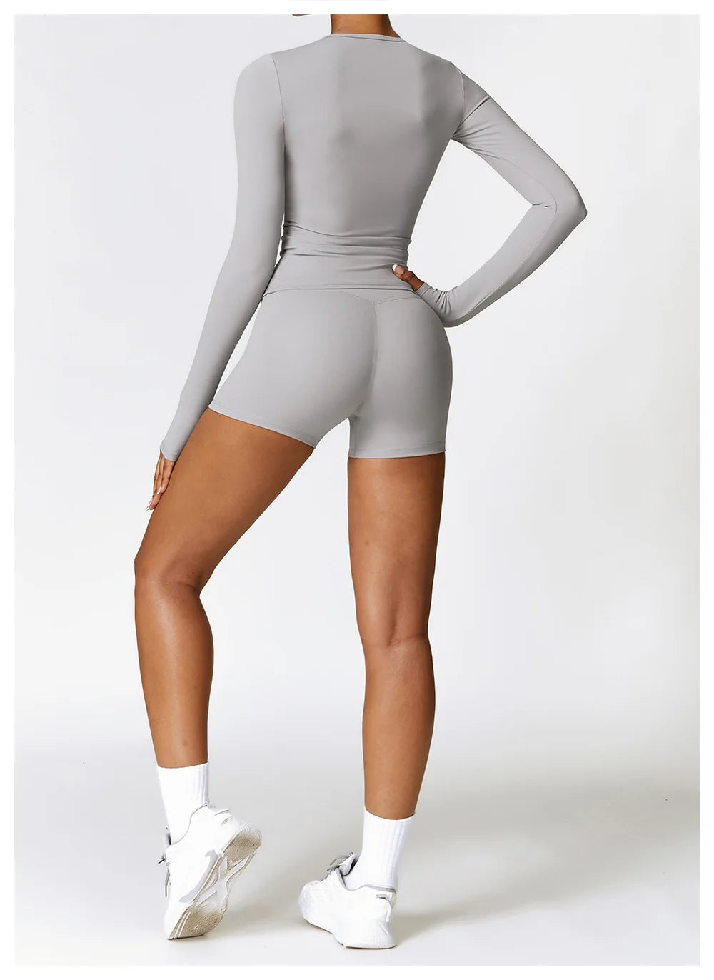 Manga comprida Yoga T-shirts para as Mulheres, Sólidos Top Sports, Ginásio Workout, Running Camisas, Sexy Exposto Umbigo, Quick Dry Fitness Wear