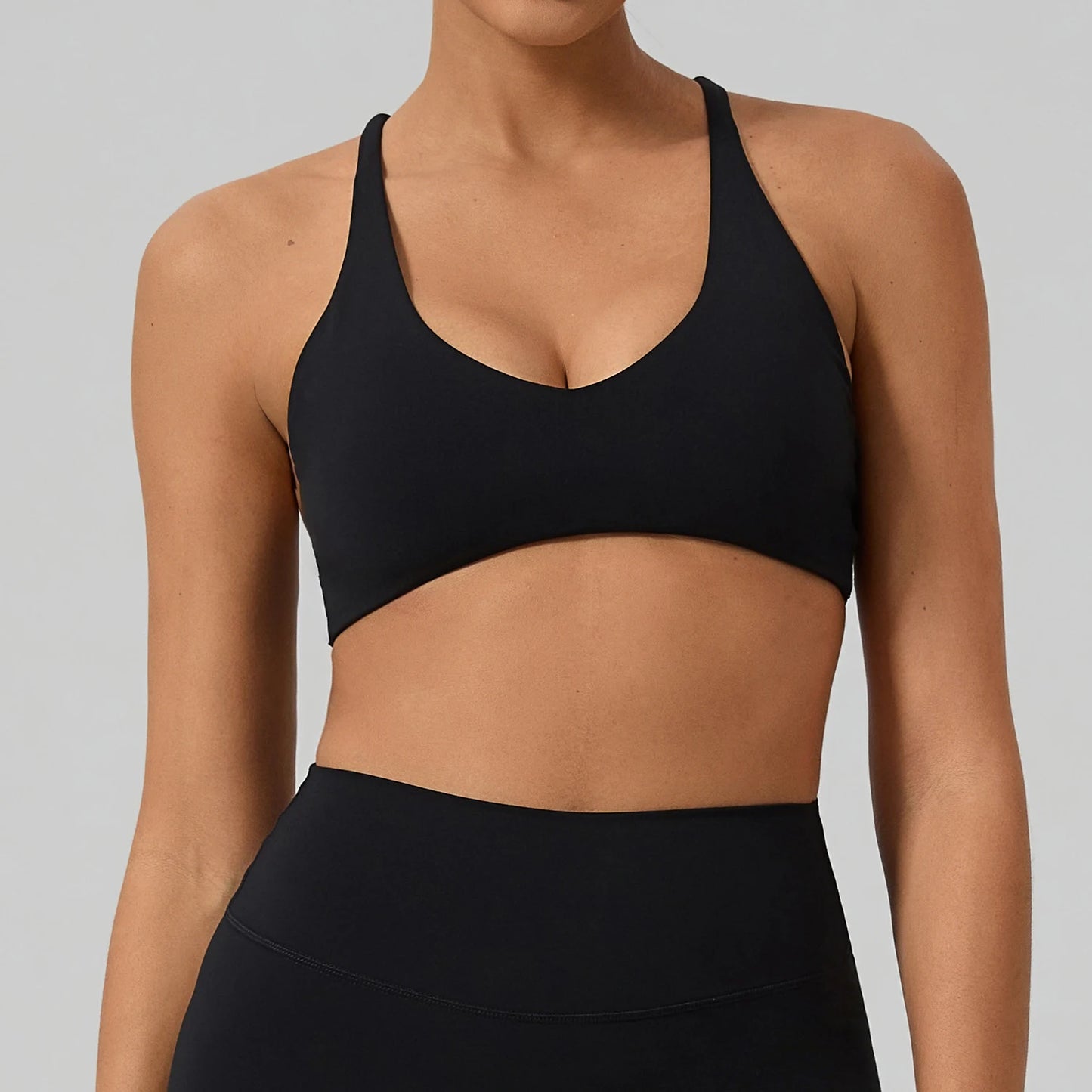 Sutiã Esportivo Hearuisavy para Mulheres, Sutiã de Yoga com Costas Cruzadas, Bralette para Corrida e Pilates, Top Respirável e de Secagem Rápida