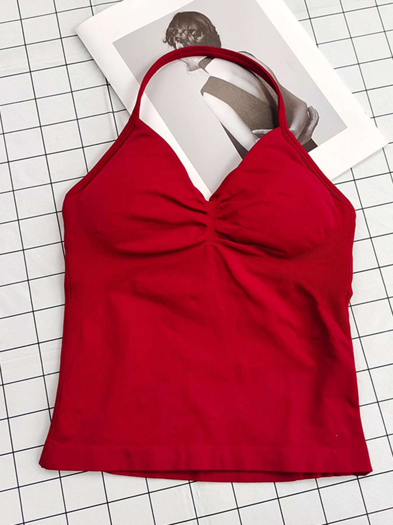 Sutiã Esportivo Sexy Feminino - Design Costas Abertas, Tecido Respirável e Elástico para Yoga - Roupa Ativa Elegante