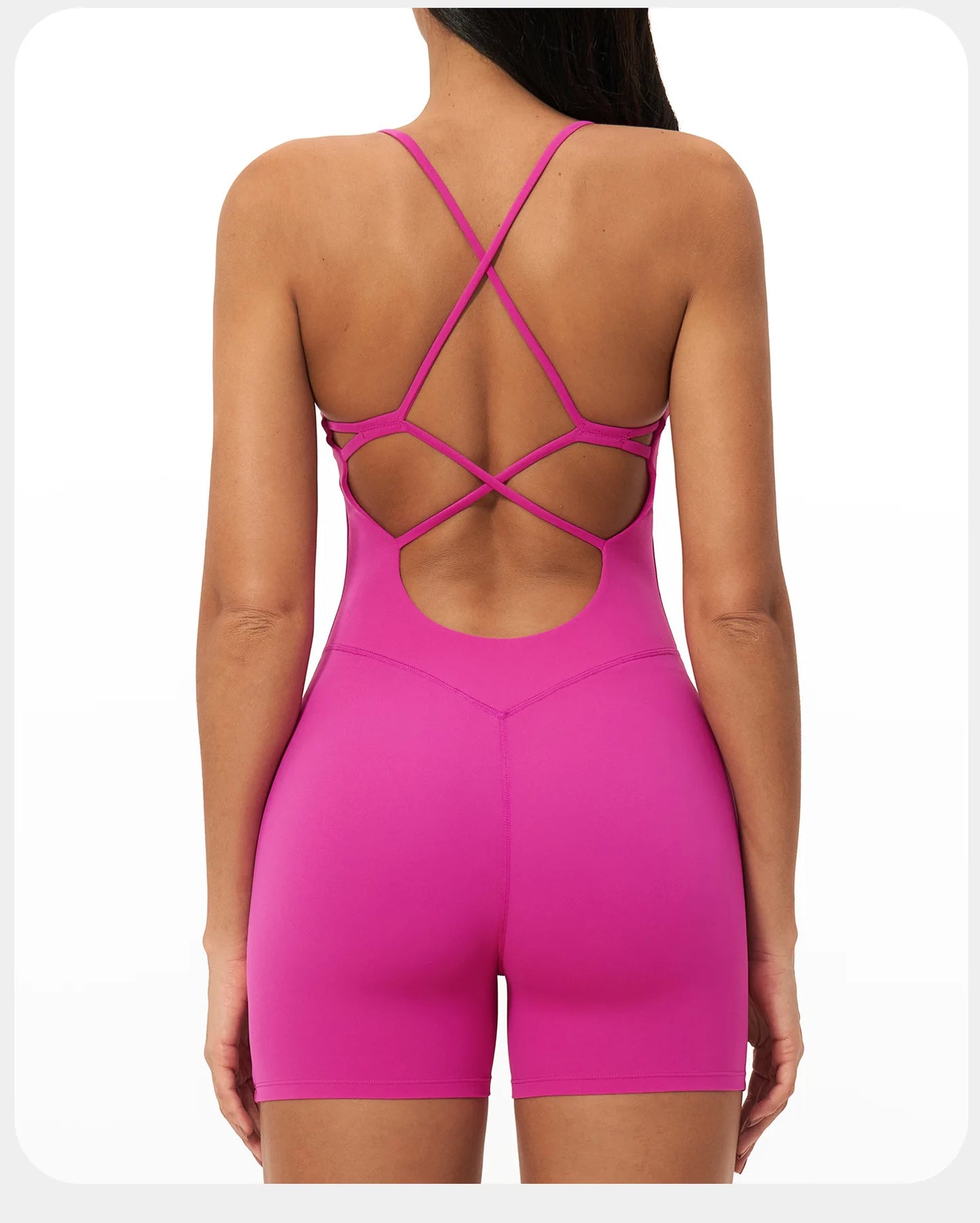 Macacão de Yoga Feminino com Alças Cruzadas nas Costas, Roupas de Treino para Mulheres, Bodysuits Esportivos de Uma Peça