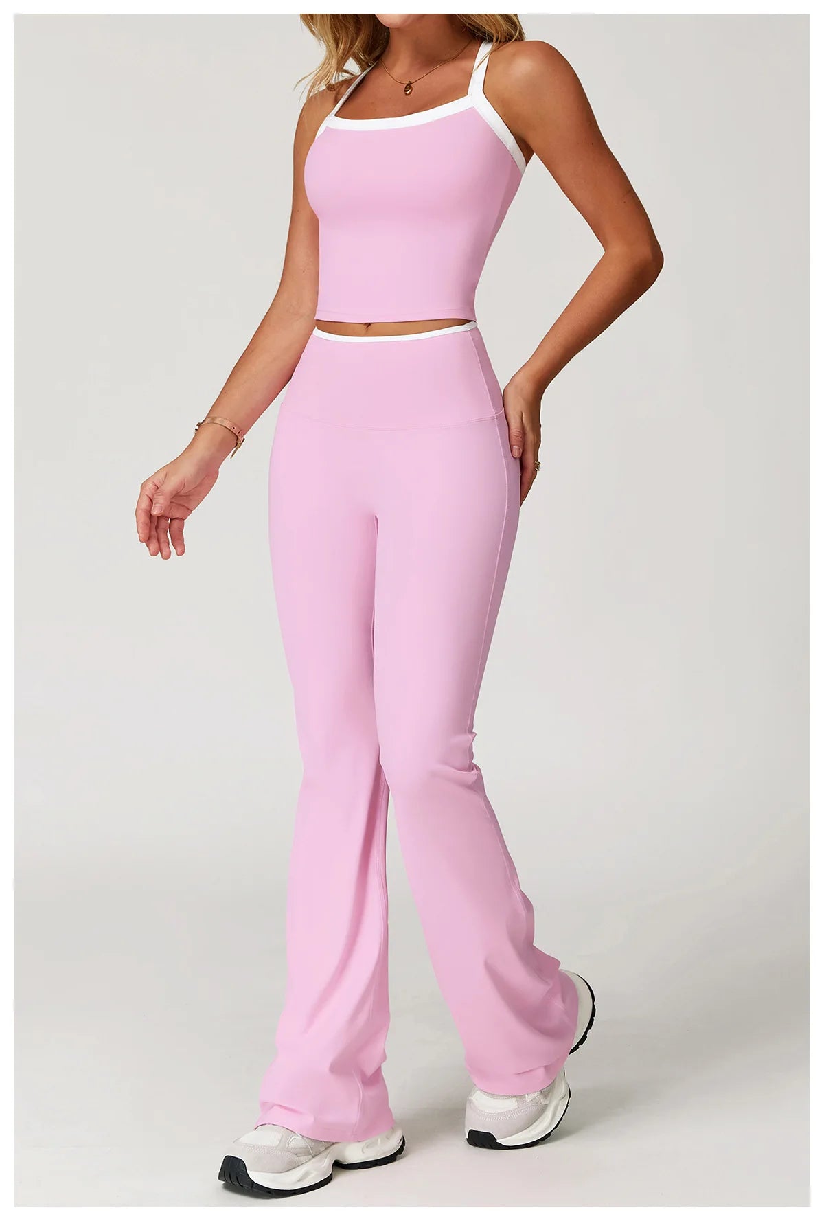 Roupas femininas 2 peças treino conjunto de yoga roupas esportivas ginásio cintura alta bell-bottoms sexy fitness bta terno esportivo