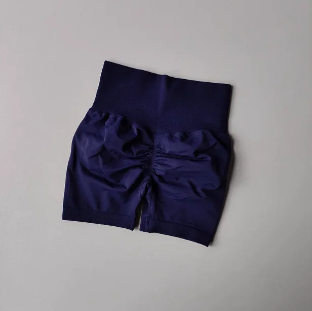 Pêssego hip levantamento esportes shorts feminino cintura alta e aperto de cintura emagrecimento correndo hip velocidade secagem três pontos calças apertadas