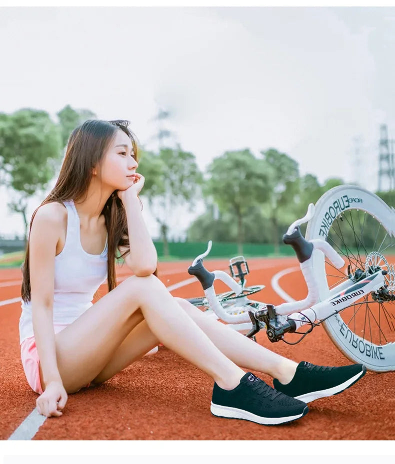 Mulheres sapatos esportivos moda plataforma tênis senhoras primavera verão apartamentos tênis de corrida para mulher sapatos casuais malha jogging tênis