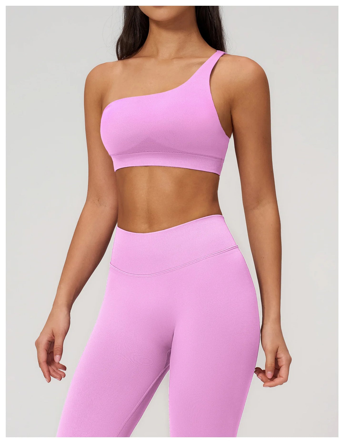 Sutiã Esportivo Sem Costura Feminino para Academia, Roupa Íntima Esportiva Feminina Respirável, Antichoque, com Alça Oblíqua, para Treino, Fitness e Yoga