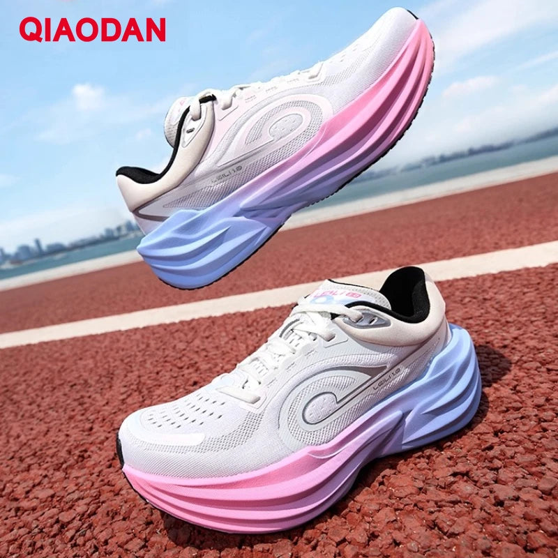Tênis de Corrida Feminino QIAODAN TG1.0 para Maratona 2026 Novo, Plataforma, Amortecimento de Impacto, Macio, para Longa Distância QDB022253285
