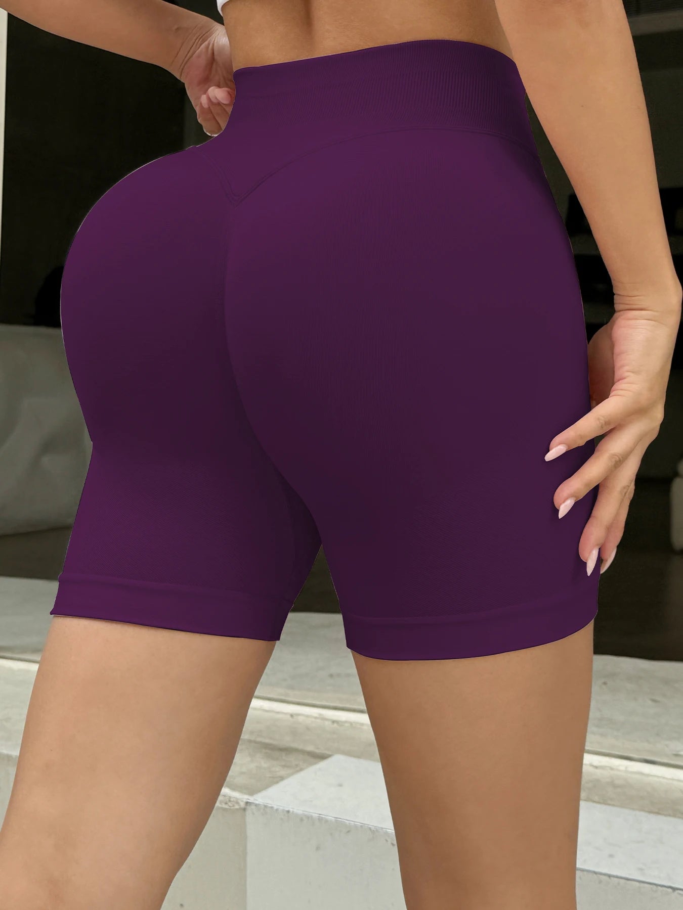 Shorts de Academia Feminino Verão Sem Costura Sexy para Fitness e Esportes, Cintura Baixa para Academia