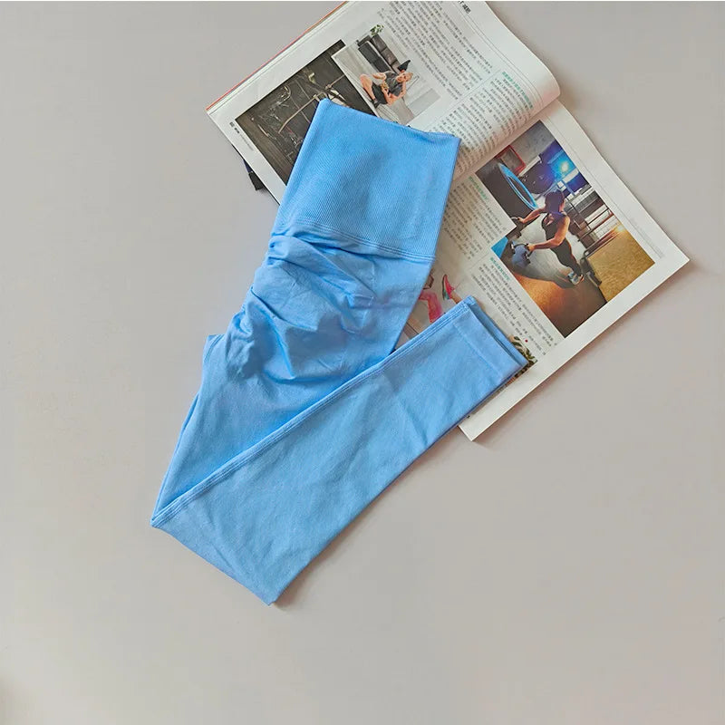 Calças Fitness Sem Costura para Mulheres, Cintura Alta, Justas, que Levantam o Bumbum, Calças Peach para Corrida, Exercício e Yoga, Leggings Justas Femininas