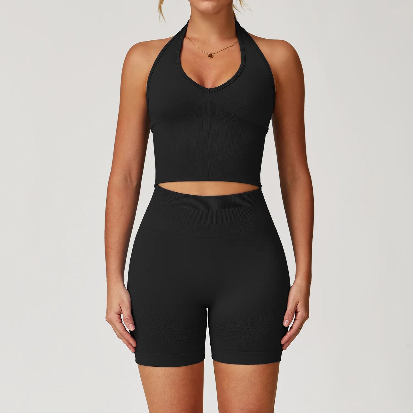Conjunto de ginástica sem costura roupas de treino 2/3 pçs conjunto de yoga feminino leggings de fitness sutiã esportivo atlético manga longa terno de yoga