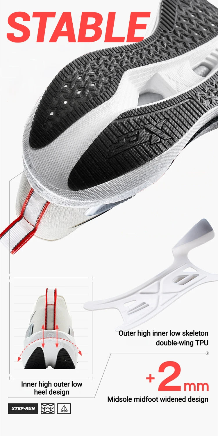 Xtep 2000km 5.0 tênis de corrida feminino almofada cor misturada durável na moda leve elasticidade sola tênis 874118110024
