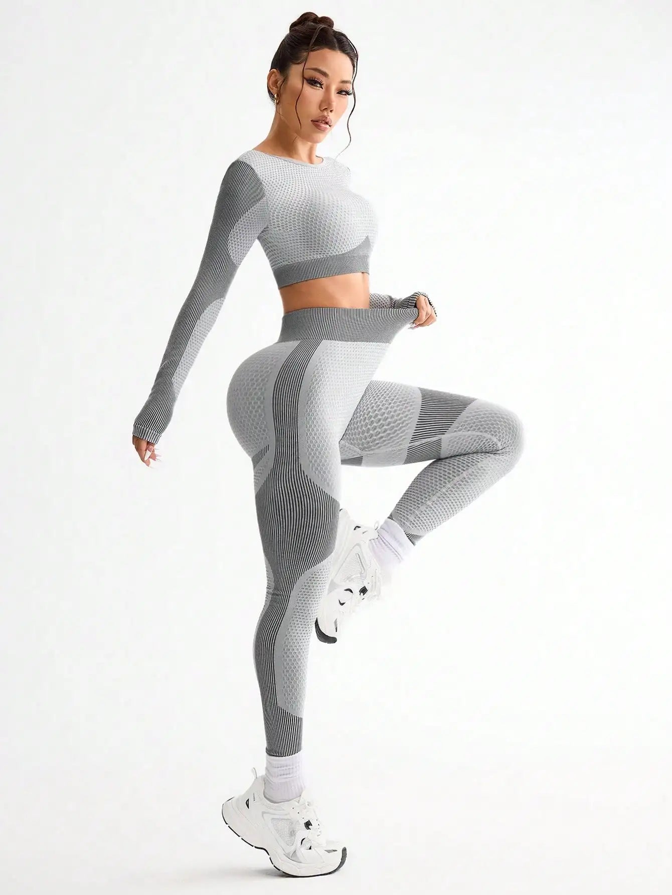 2 pçs venda quente novos esportes apertado correndo respirável sem costura yoga terno feminino ao ar livre terno de fitness feminino