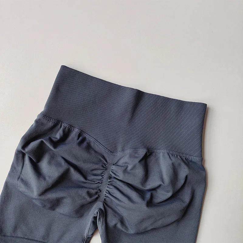 Pêssego hip levantamento esportes shorts feminino cintura alta e aperto de cintura emagrecimento correndo hip velocidade secagem três pontos calças apertadas
