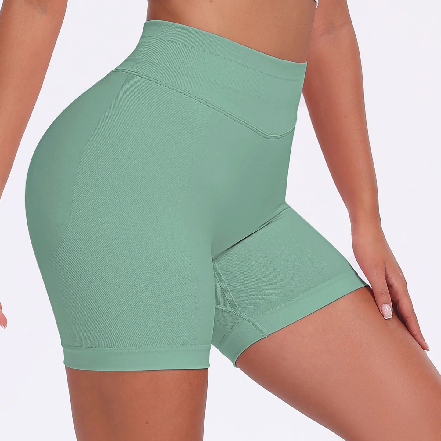 Shorts de Academia Feminino Verão Sem Costura Sexy para Fitness e Esportes, Cintura Baixa para Academia
