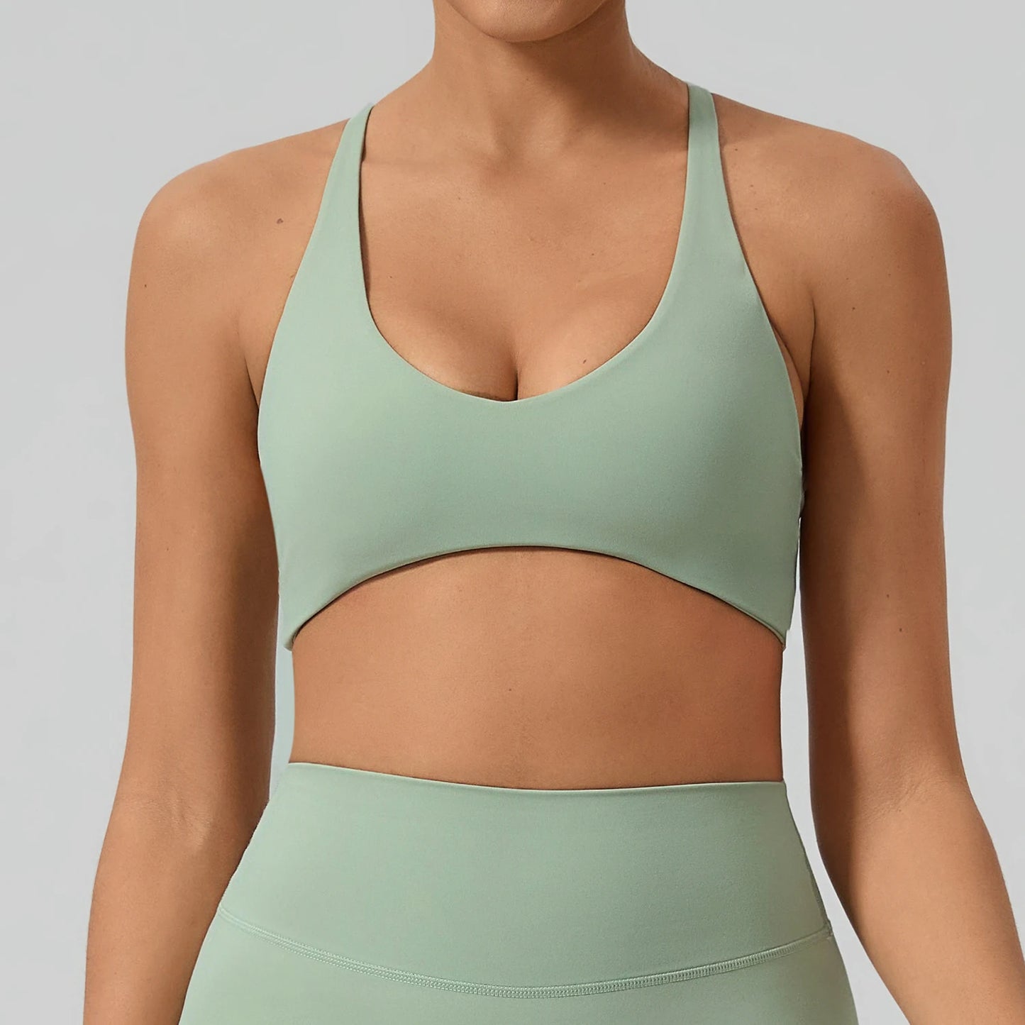 Sutiã Esportivo Hearuisavy para Mulheres, Sutiã de Yoga com Costas Cruzadas, Bralette para Corrida e Pilates, Top Respirável e de Secagem Rápida