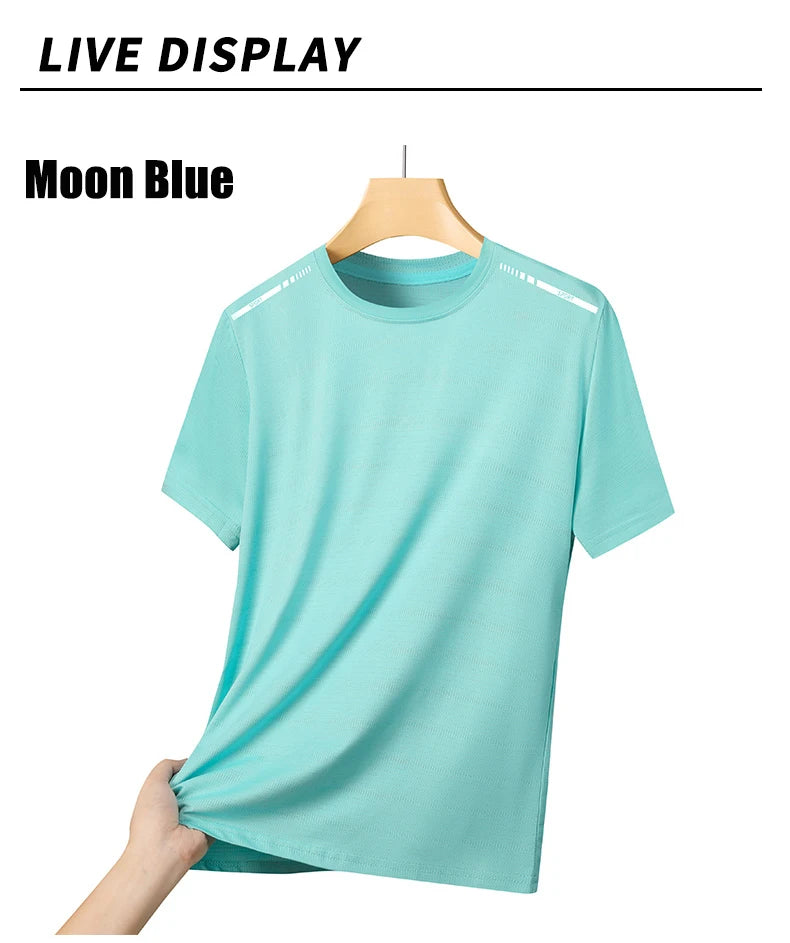 Camiseta de Verão em Malha para Mulheres, Camiseta de Corrida ao Ar Livre com Faixa Refletiva, Manga Curta Respirável, Camiseta Esportiva Elástica para Fitness