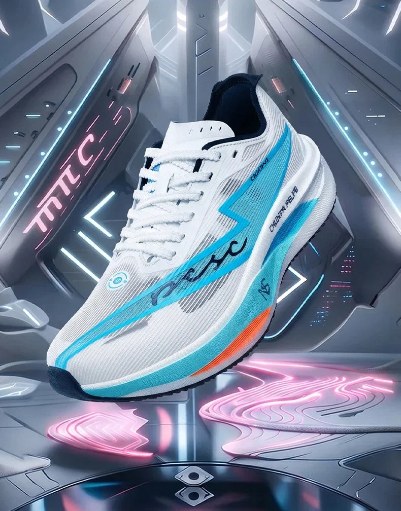 Tênis de Corrida com Placa de Carbono para Maratona, Especializado em Esportes, Respirável, Leve, Confortável para Mulheres, Sneakers Chunta